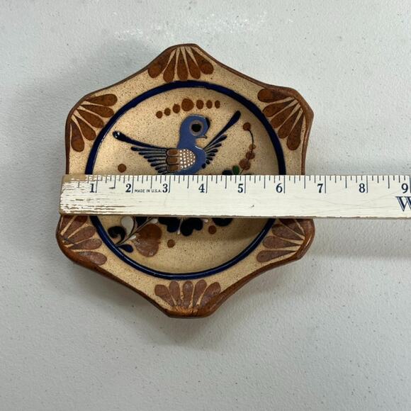 Vintage Tonala Mexico Sandstone Pottery Bird Wall Hanging 6.5" Folk Art - Picture 5 of 6